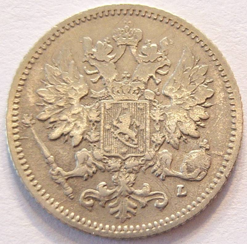  Finnland 25 Penniä 1897 Silber   