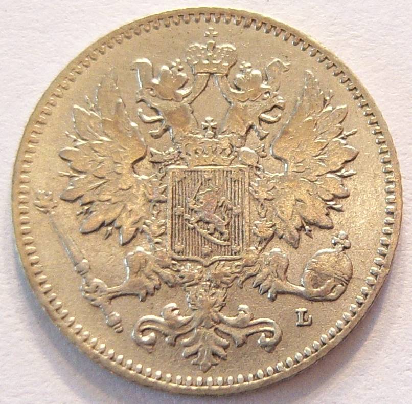  Finnland 25 Penniä 1902 Silber   