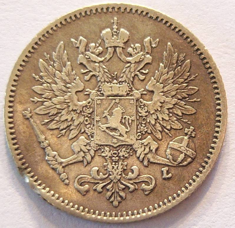  Finnland 25 Penniä 1908 Silber   