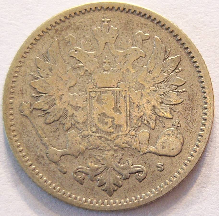  Finnland 50 Penniä 1872 Silber   