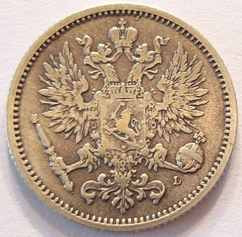  Finnland 50 Penniä 1889 Silber   