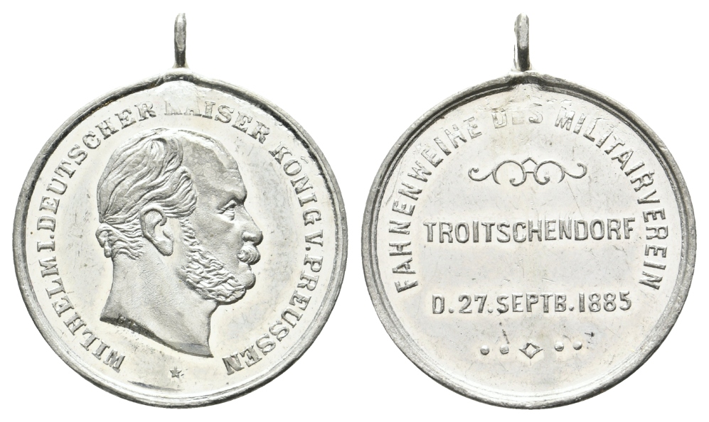  Preussen; Medaille 1885 Zinn tragbar; 11,83 g, Ø 30 mm   