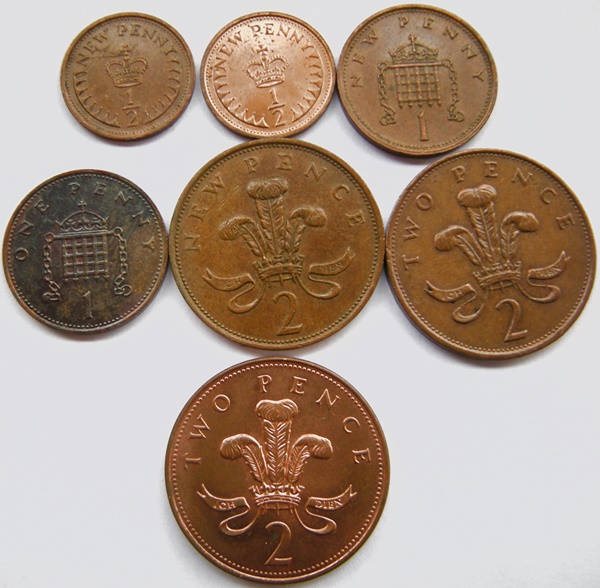 Großbritannien 7 Münzen