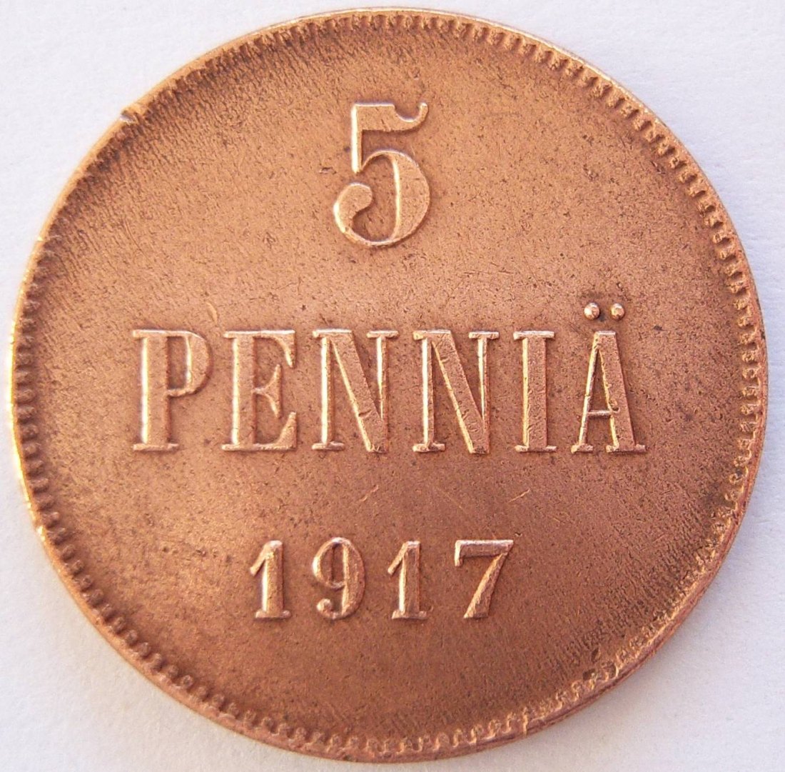  Finnland 5 Penniä 1917   