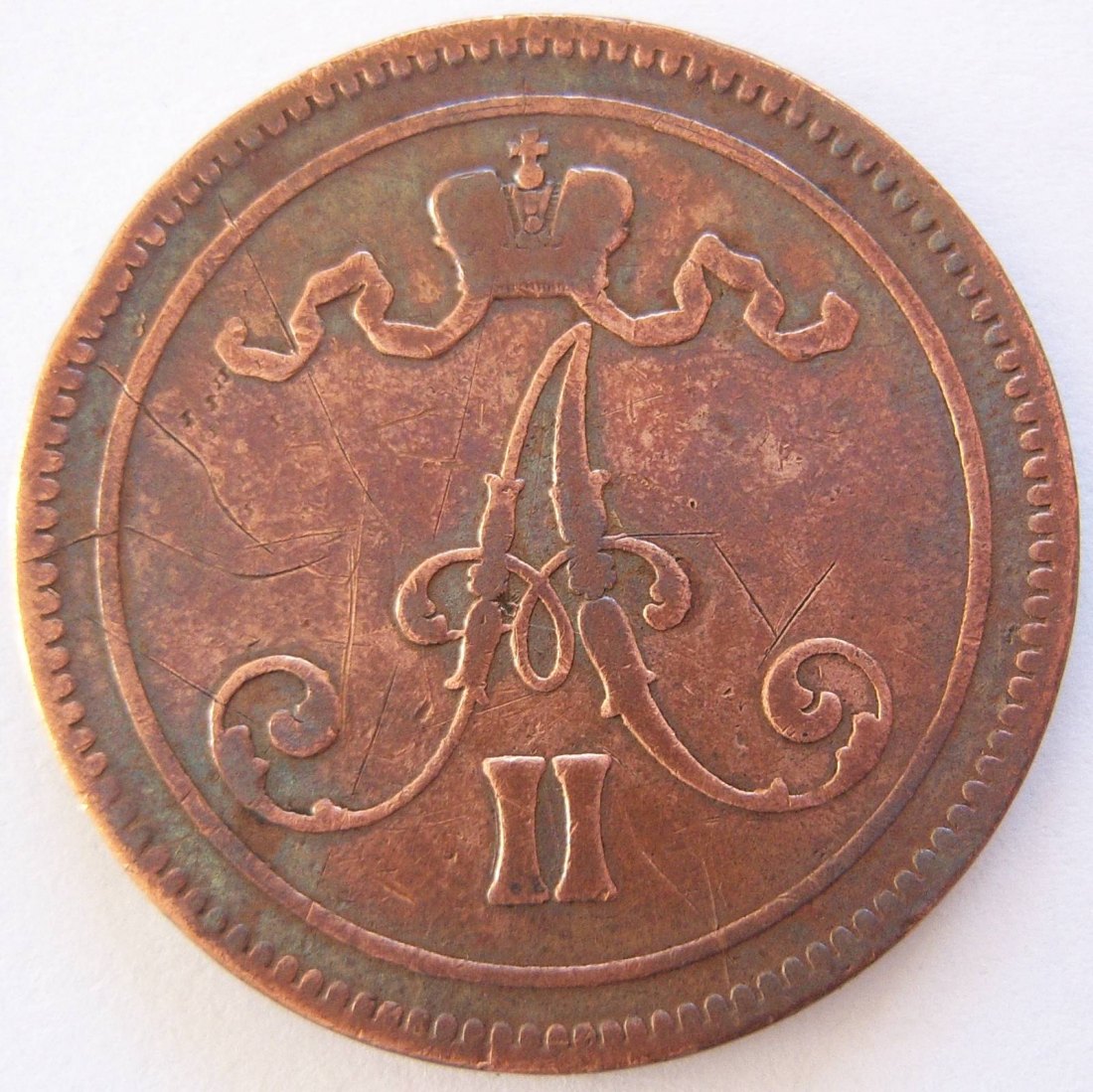  Finnland 10 Penniä 1865   