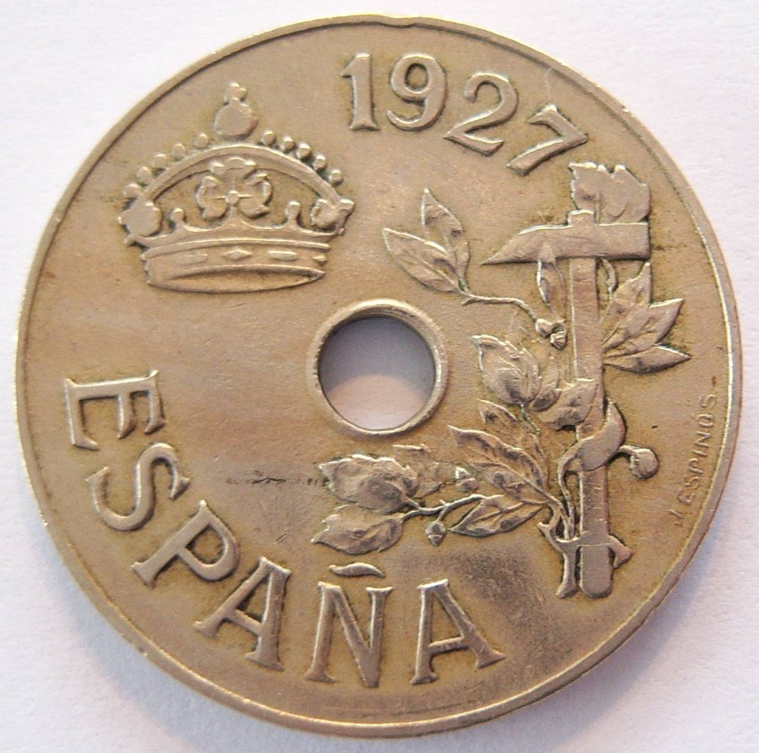  Spanien 25 Centimos 1927   