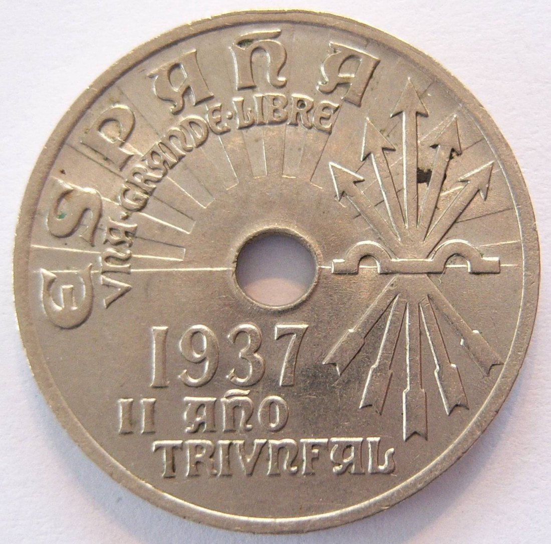  Spanien 25 Centimos 1937   