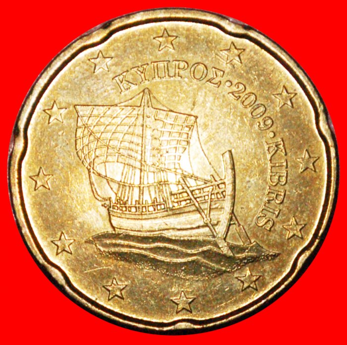  · FINNLAND: ZYPERN ★ 20 EURO CENT 2009 SCHIFF NORDISCHES GOLD uSTG STEMPELGLANZ! OHNE VORBEHALT!   