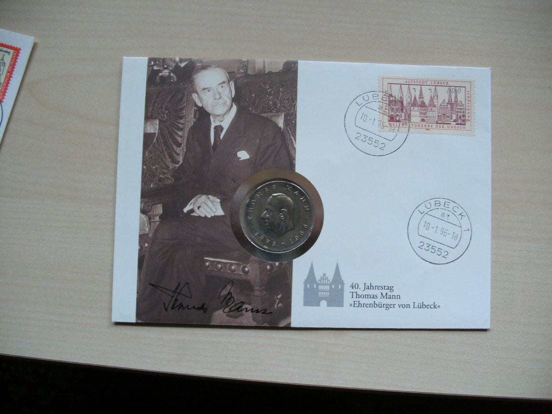  5 Mark 1975 Thomas Mann im tollen und sehr seltenen Numisbrief sehr selten   