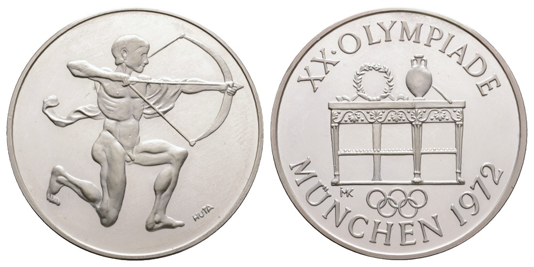  Linnartz Olympiade München, Silbermedaille 1972, 39,68/925er, stgl   