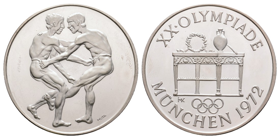  Linnartz Olympiade München, Silbermedaille 1972, 40,90/925er, stgl   