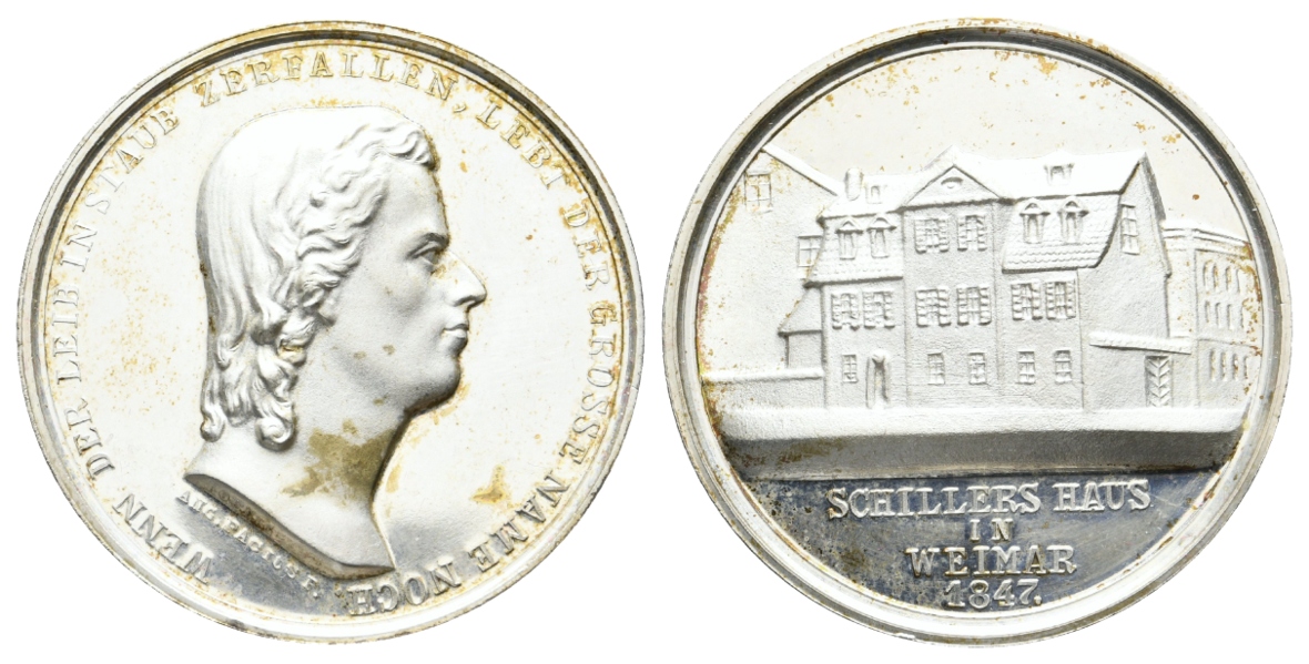  Weimar; Medaille 1847; von König, versilbert, 29,51 g, Ø 42 mm   