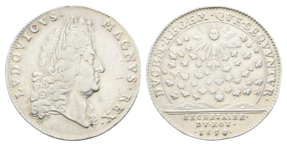  Frankreich; Medaille 1698; Ag, 8,41 g, Ø 29 mm   