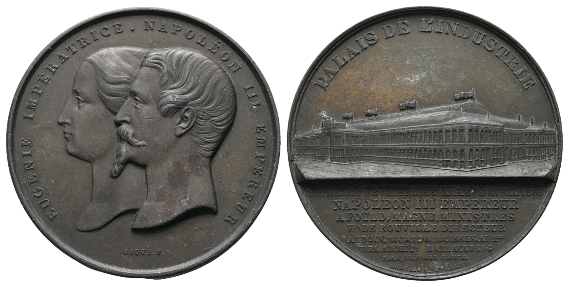  Frankreich; Medaille 1853; Bronze, 51,39 g, Ø 50 mm   