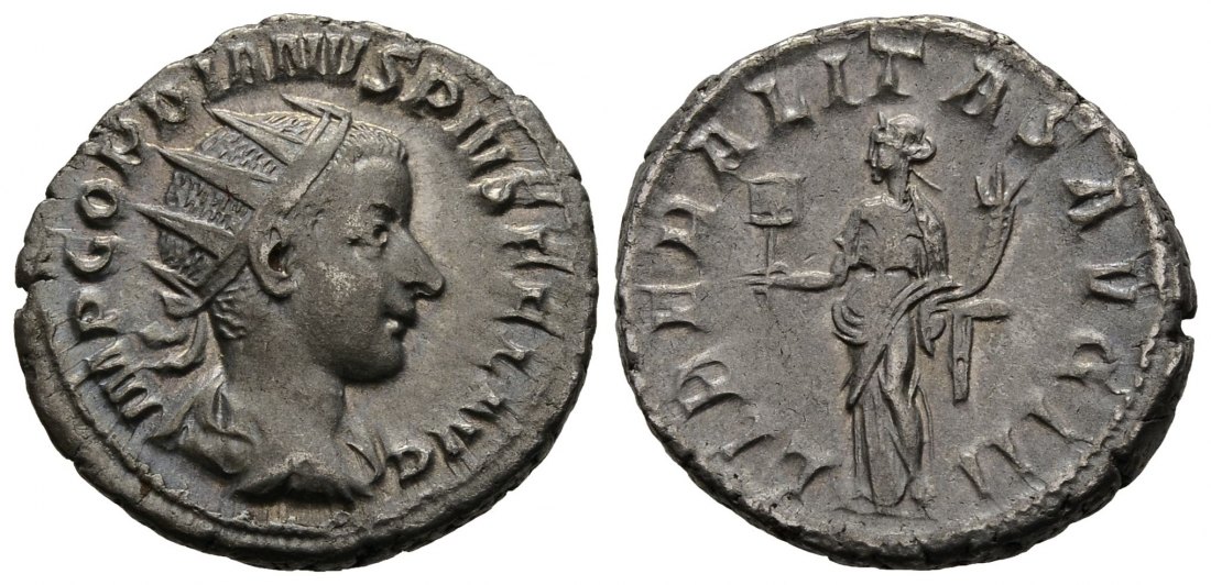 PEUS 9617 Gordianus III. (238-244) Rom. Büste/ Liberalitas Antoninian 240 Sehr schön