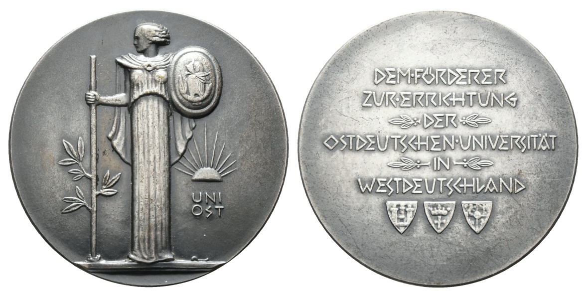  Universität Ost; Medaille o.J.; Neusilber, 65,01 g, Ø 60 mm   