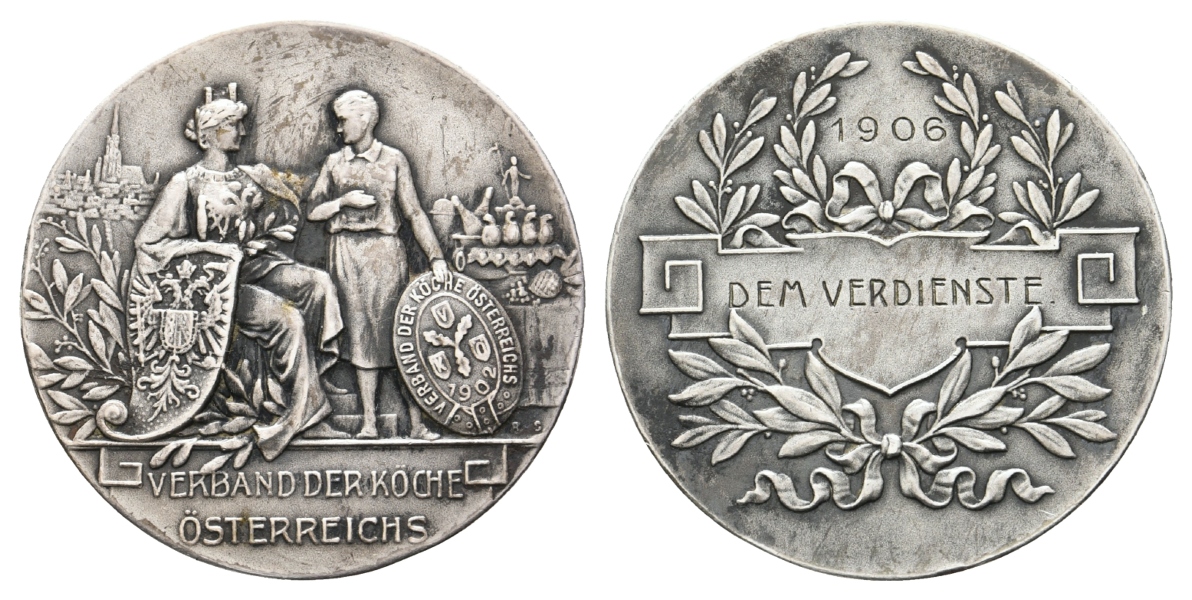  Österreich; Medaille 1906 Ag, entfernte Öse; 15,46 g, Ø 32 mm   