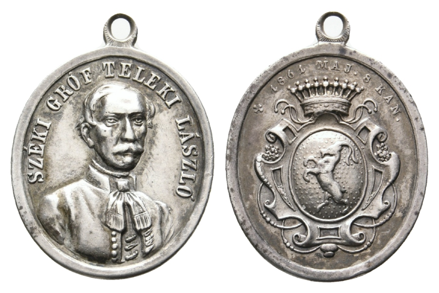  Ungarn; Medaille 1861 tragbar; Ag, 5,21 g, Ø 25/21 mm   