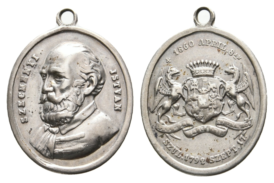  Ungarn; Medaille 1860 tragbar; Ag, 5,72 g, Ø 25/21 mm   