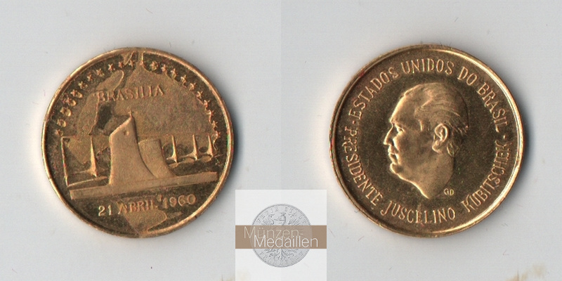 Brasilien  21. Abril 1960 MM-Frankfurt Feingold: 6,3g Medaille  