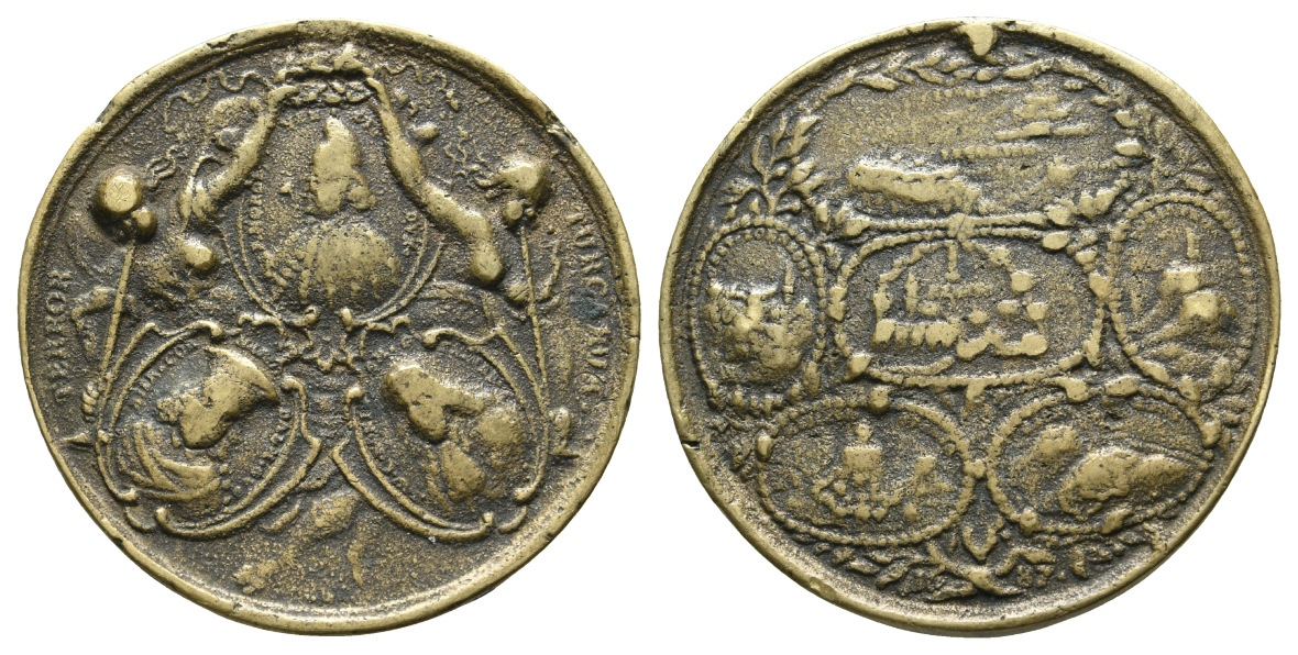  Gussmedaille o.J.; Bronze, 33,92 g, Ø 41 mm, Henkelspur   