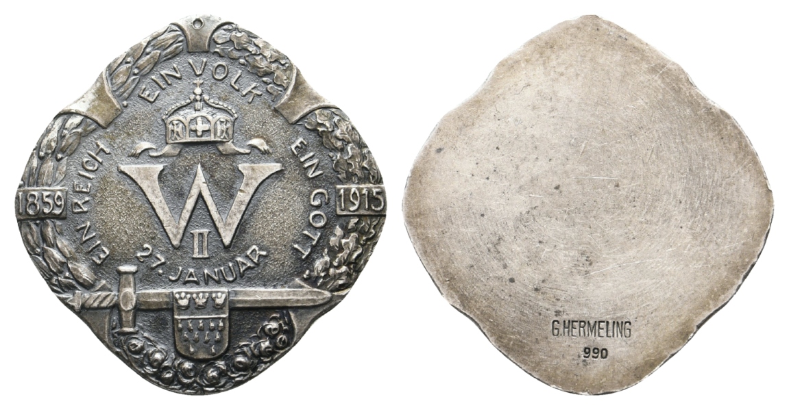  Medaille 1915; 990 Ag; 7,92 g, Ø 26 mm   