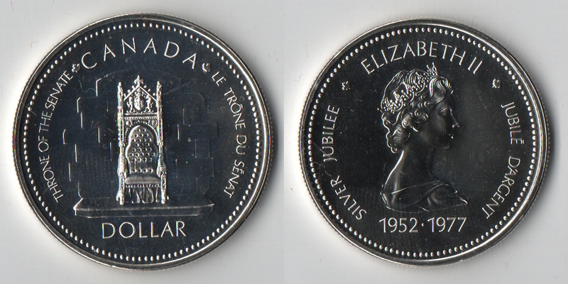  Kanada 1 Dollar  1977  Silber Jubiläum    FM-Frankfurt    Feinsilber: 11,66g   
