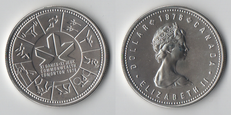  Kanada 1 Dollar  1978 Commonwealth Games    FM-Frankfurt    Feinsilber: 11,66g   