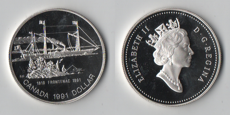  Kanada  1 Dollar   1991   S. S. Frontenac   FM-Frankfurt  Feinsilber: 11,66g   