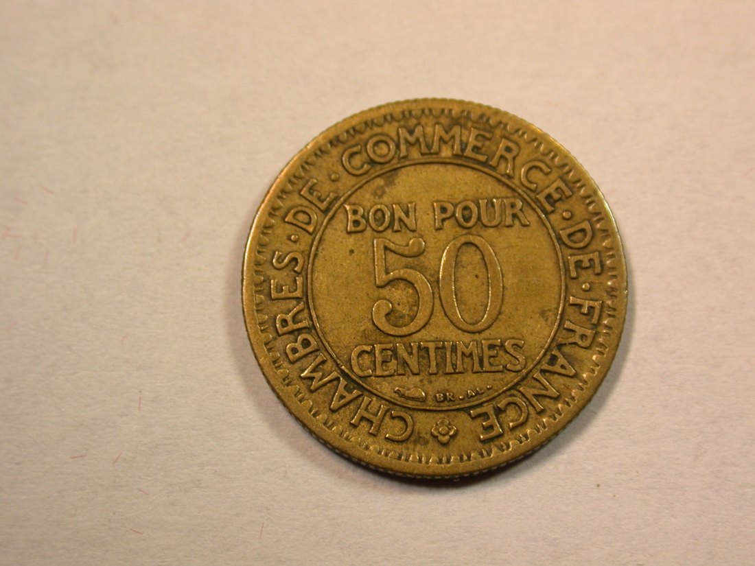 D12 Frankreich 50 Centimes von 1926 in ss/ss+ Originalbilder