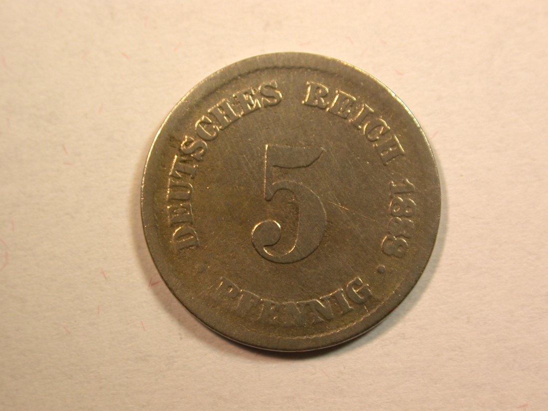 D12 KR 5 Pfennig 1888 D in f.schön, leicht gereinigt Originalbilder