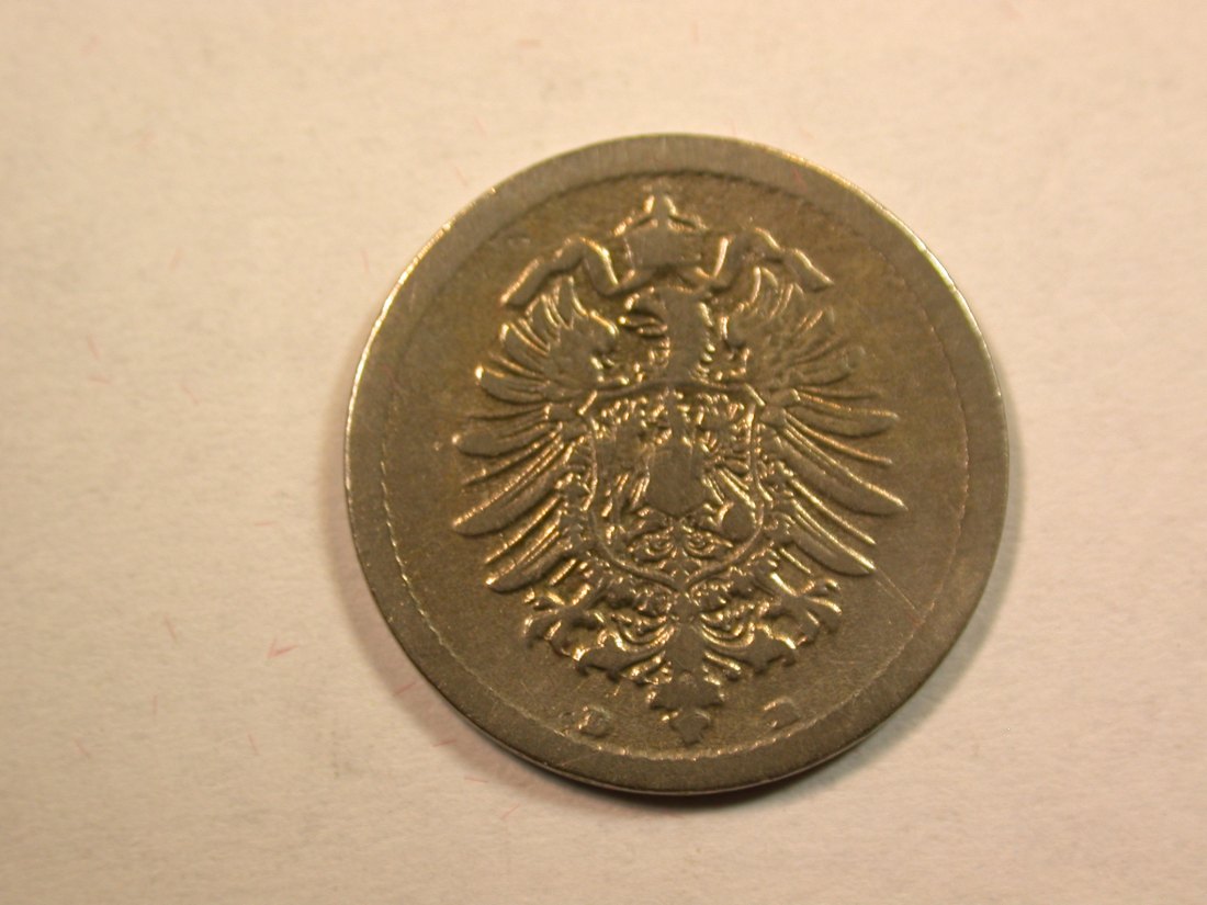 D12  KR  5 Pfennig 1888 D in f.schön, leicht gereinigt   Originalbilder   