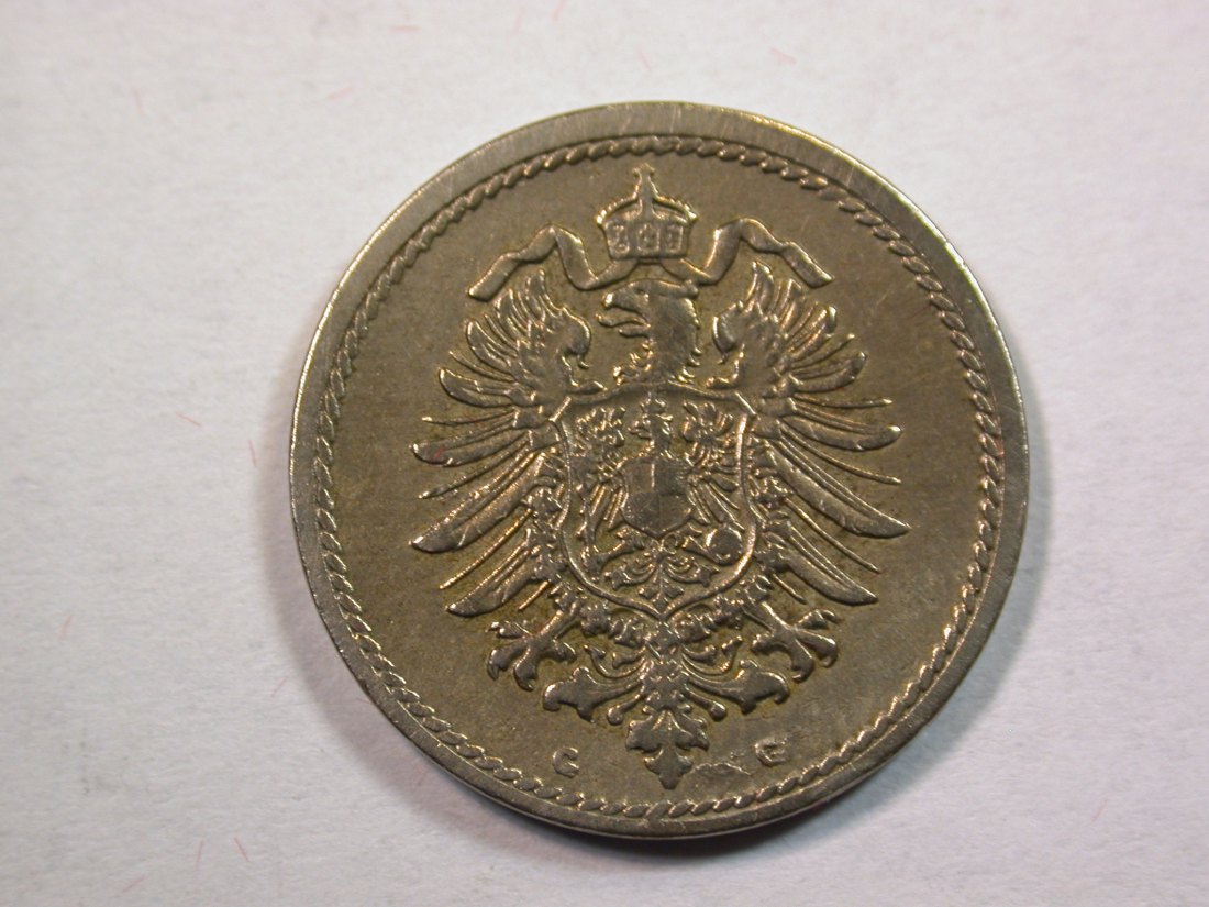  D12  KR  5 Pfennig 1888 G in ss/ss-vz, gereinigt  Originalbilder   
