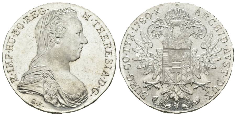  M. Theresia Taler 1780; Nachprägung; Silber, 27,92 g, Ø 40 mm   