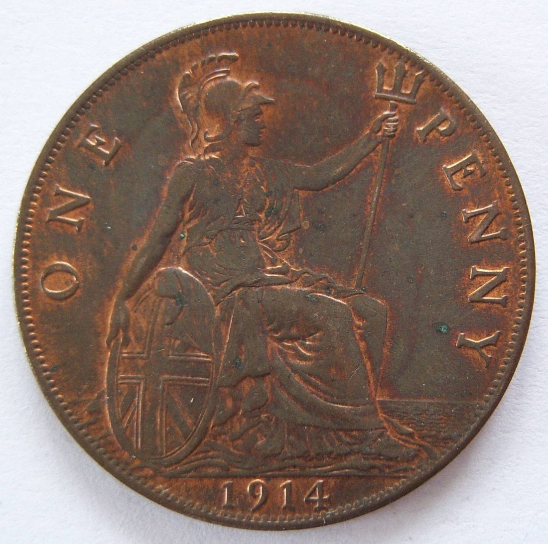  Grossbritannien One 1 Penny 1914 ERHALTUNG !!   