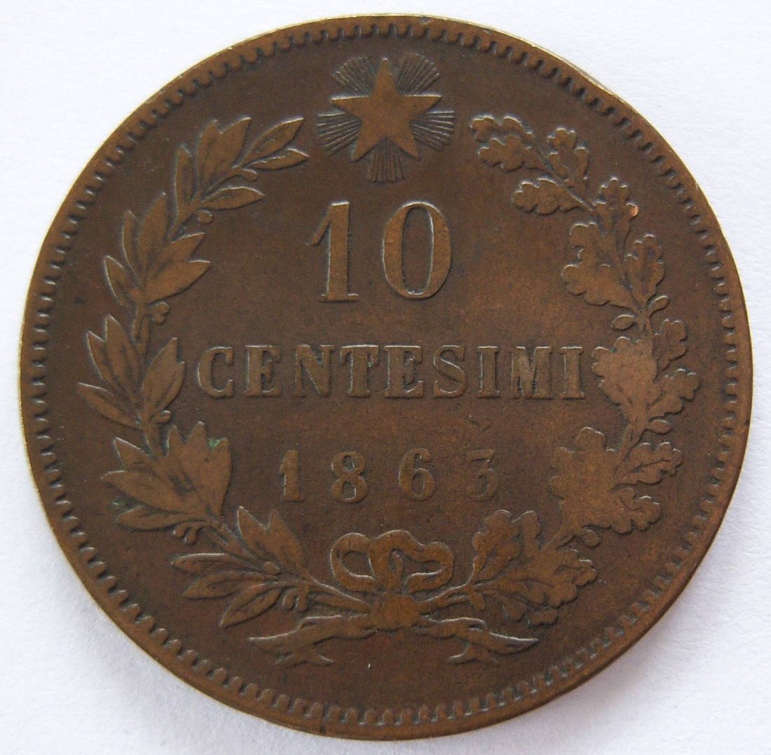  Italien 10 Centesimi 1863   