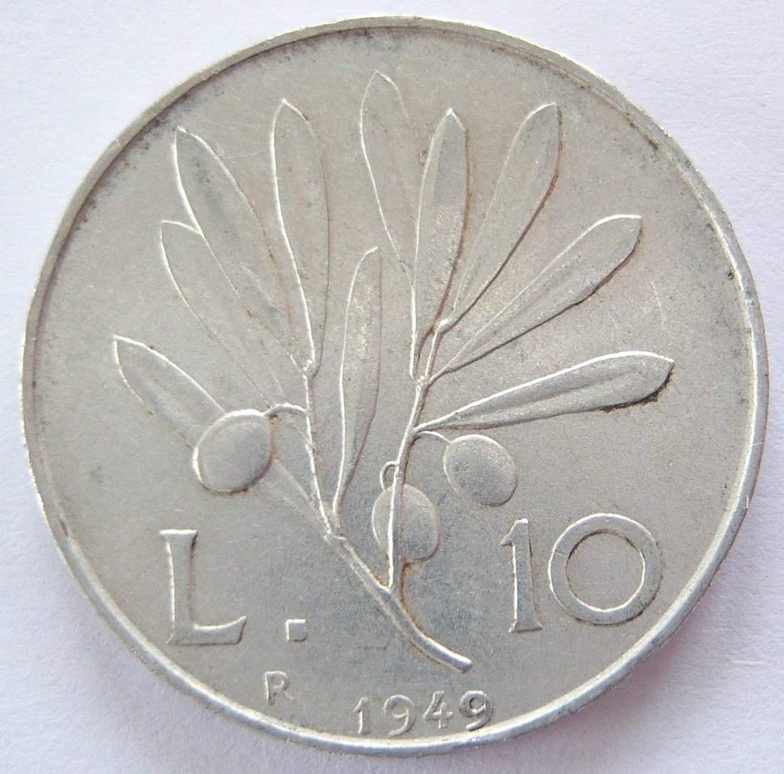  Italien 10 Lire 1949 Alu   