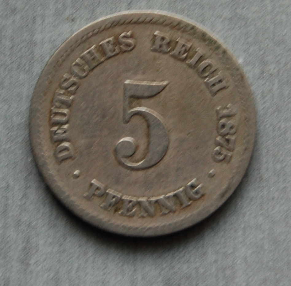 Kaiserreich 5 Pfennig 1875 J ss