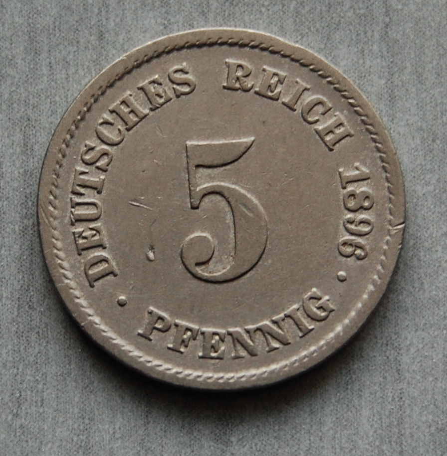 Kaiserreich 5 Pfennig 1896 F ss