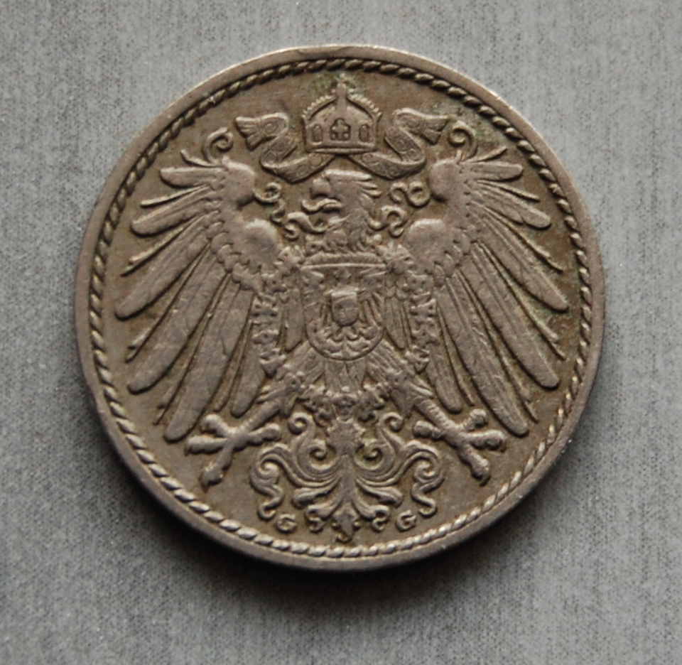  Kaiserreich 5 Pfennig 1910 G ss   