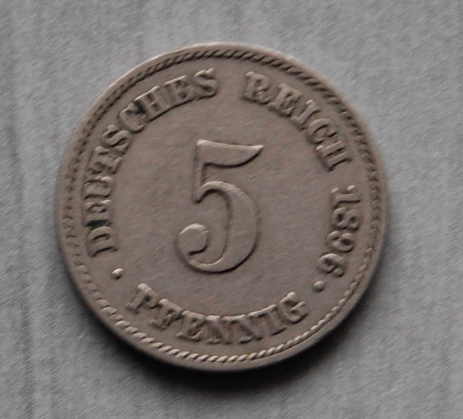 Kaiserreich 5 Pfennig 1896 E ss