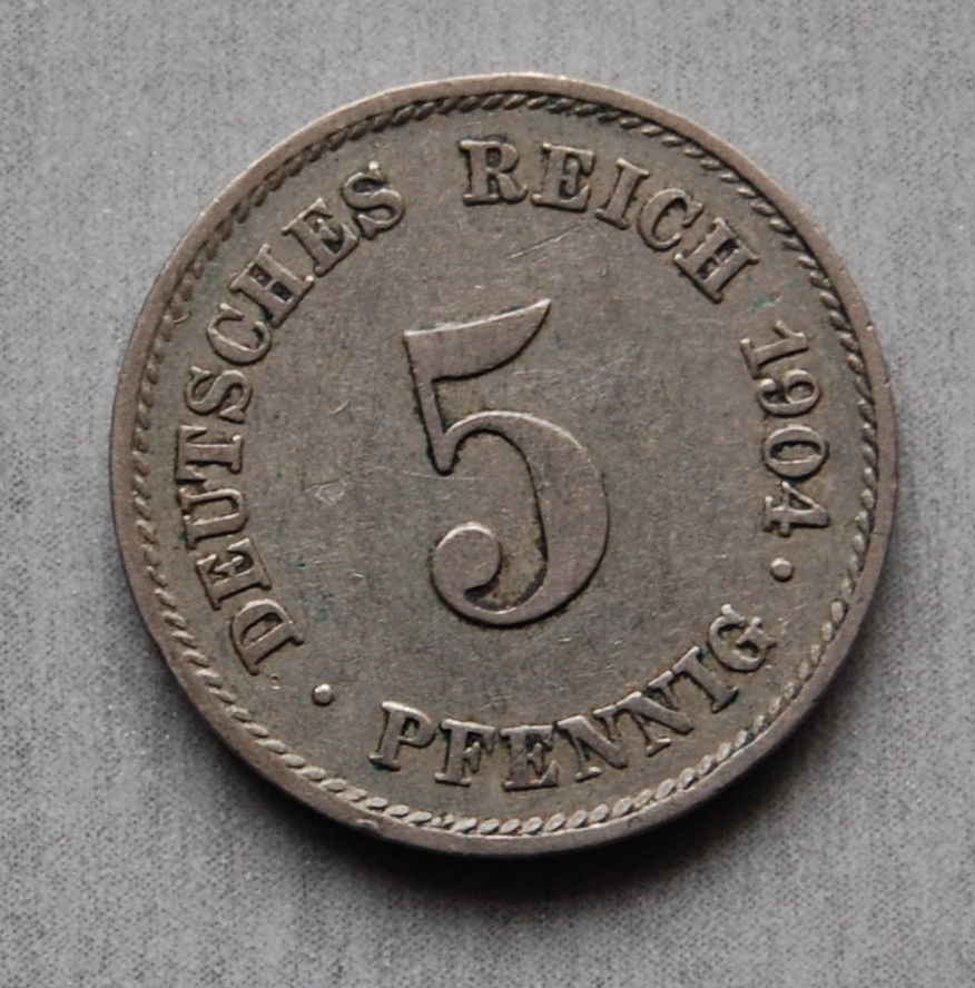 Kaiserreich 5 Pfennig 1904 E ss