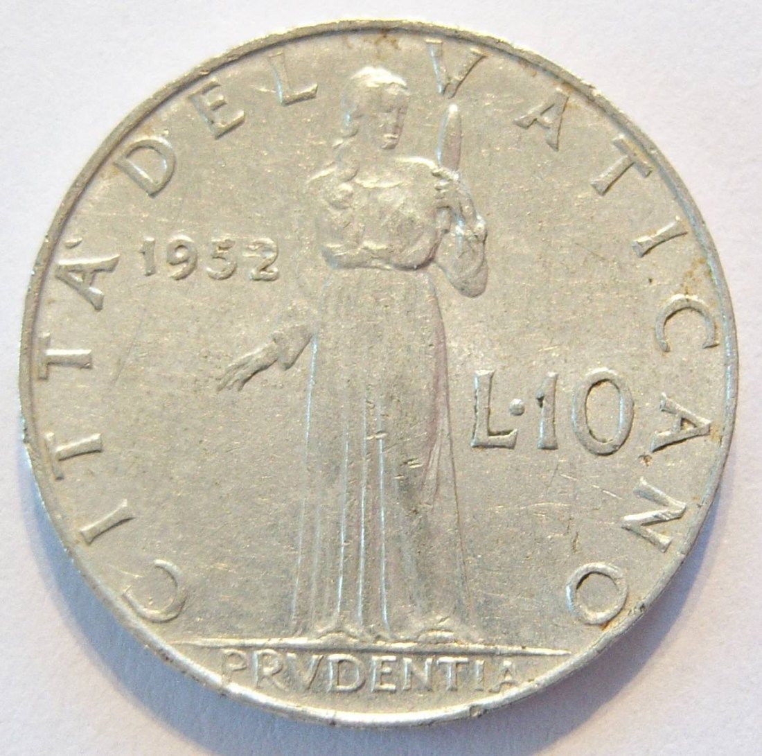  Vatikan 10 Lire 1952   