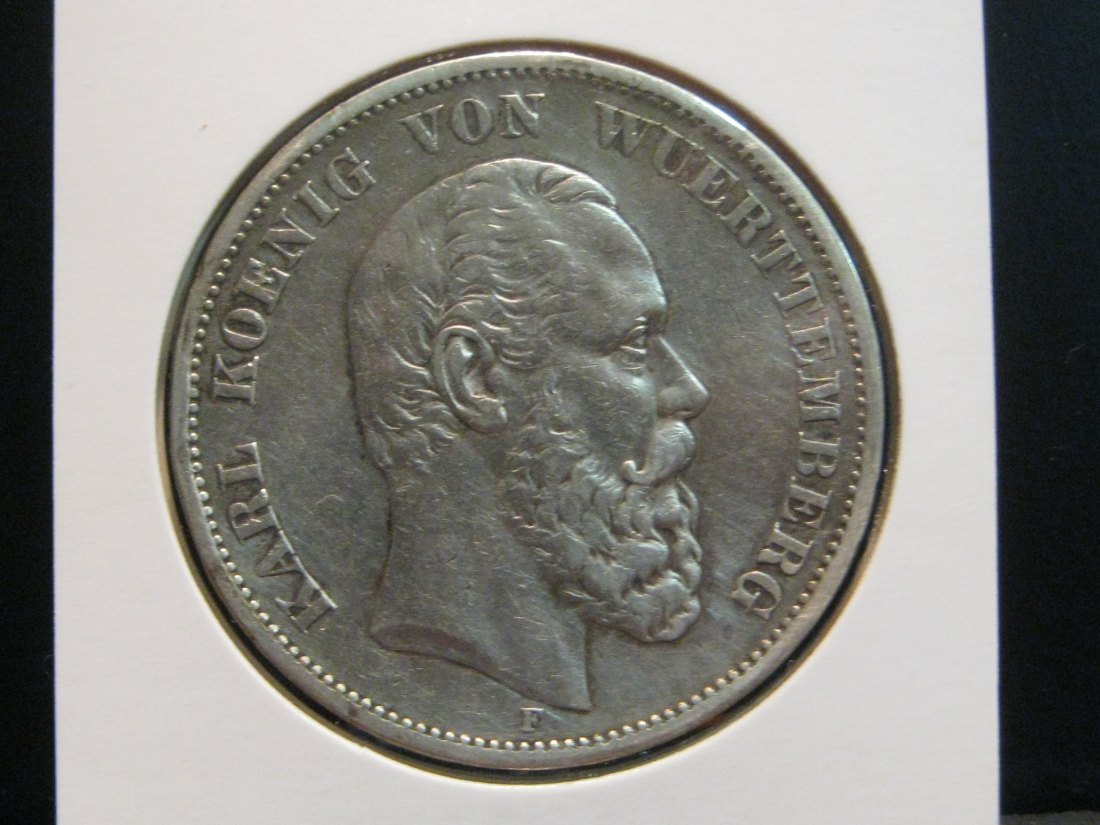 GERMANY 5 MARK 1876 WURTTEMBERG.GRADE-PLEASE SEE PHOTOS.