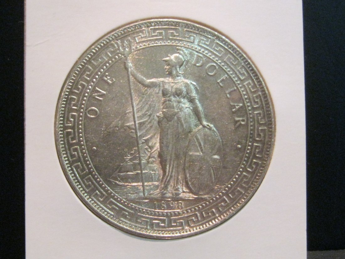GREAT BRITAIN 1 TRADE DOLLAR 1898.GRADE-PLEASE SEE PHOTOS.