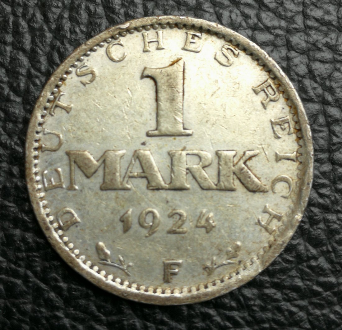  1 Mark 1924 F Weimarer Republik Jaeger 311 Erhaltung Silber XXL Bilder   