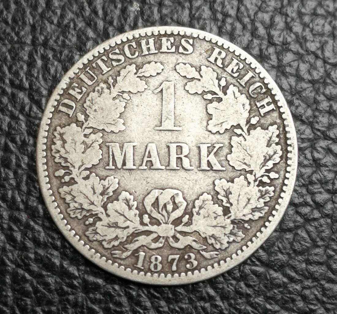  1 Mark 1873 A kleiner Adler Jaeger 9 Silber gute Erhaltung   