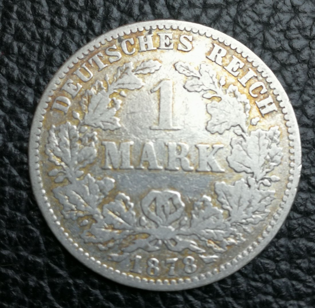  1 Mark 1878 J Silber 0,900 5 Gramm fein Jaeger 9   