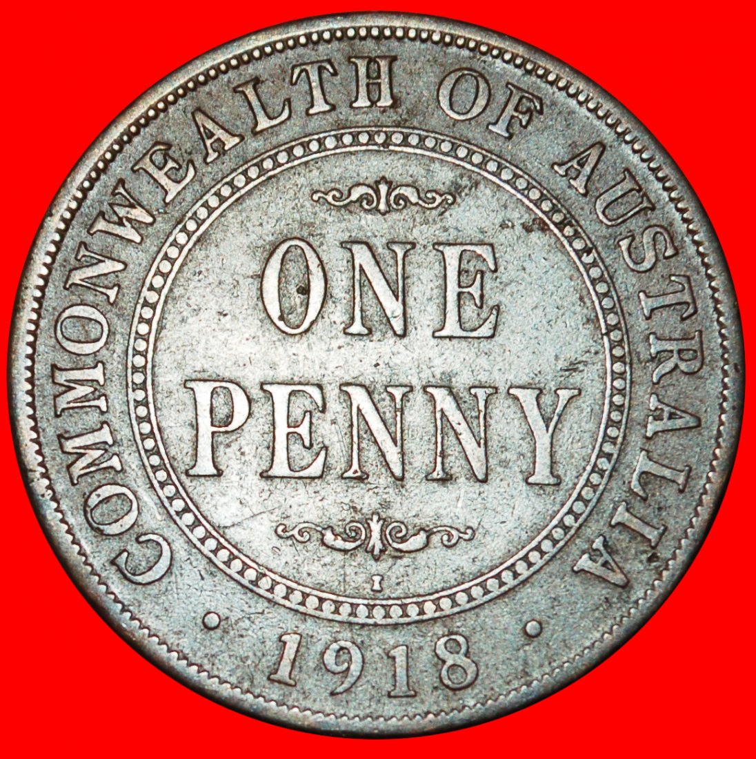  : INDIEN: AUSTRALIEN ★ 1 PENNY 1918I! Georg V. (1911-1936) OHNE VORBEHALT!   