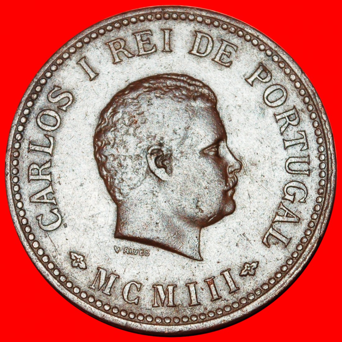  : CARLOS I (1901-1903): PORTUGUESE INDIA ★ 1/2 TANGA 1903 UNCOMMON! LOW START ★ NO RESERVE!   